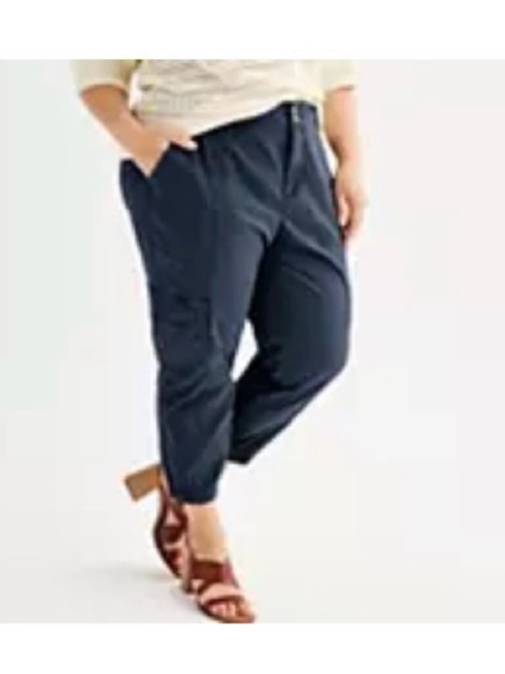 SONOMA Navy Tapered Utility Capri Pants Plus Size 22W